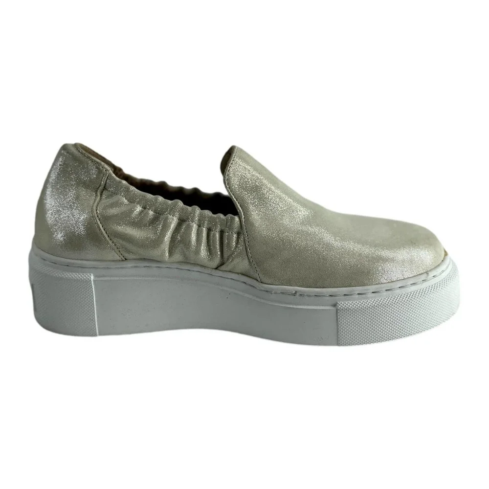 Laura Bellariva Gold Metallic Slip-On Sneaker European Size 37 EUC - Picture 7 of 10